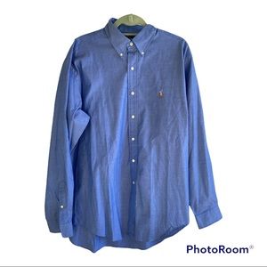 Ralph Lauren Men's Pinpoint Oxford Shirt Blue. Size 16.5-36.
